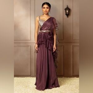 Elegant Purple Lehenga Saree